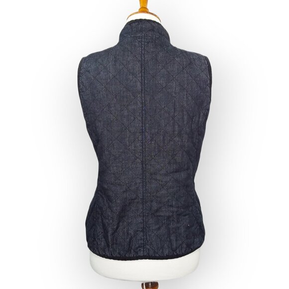 Vtg Ralph Lauren Quilted Vest Size Medium Equestrian Dark Denim Reversable - Picture 5 of 13